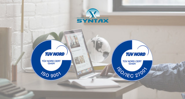 Syntax renueva los estándares de calidad ISO 9001 e ISO 2700